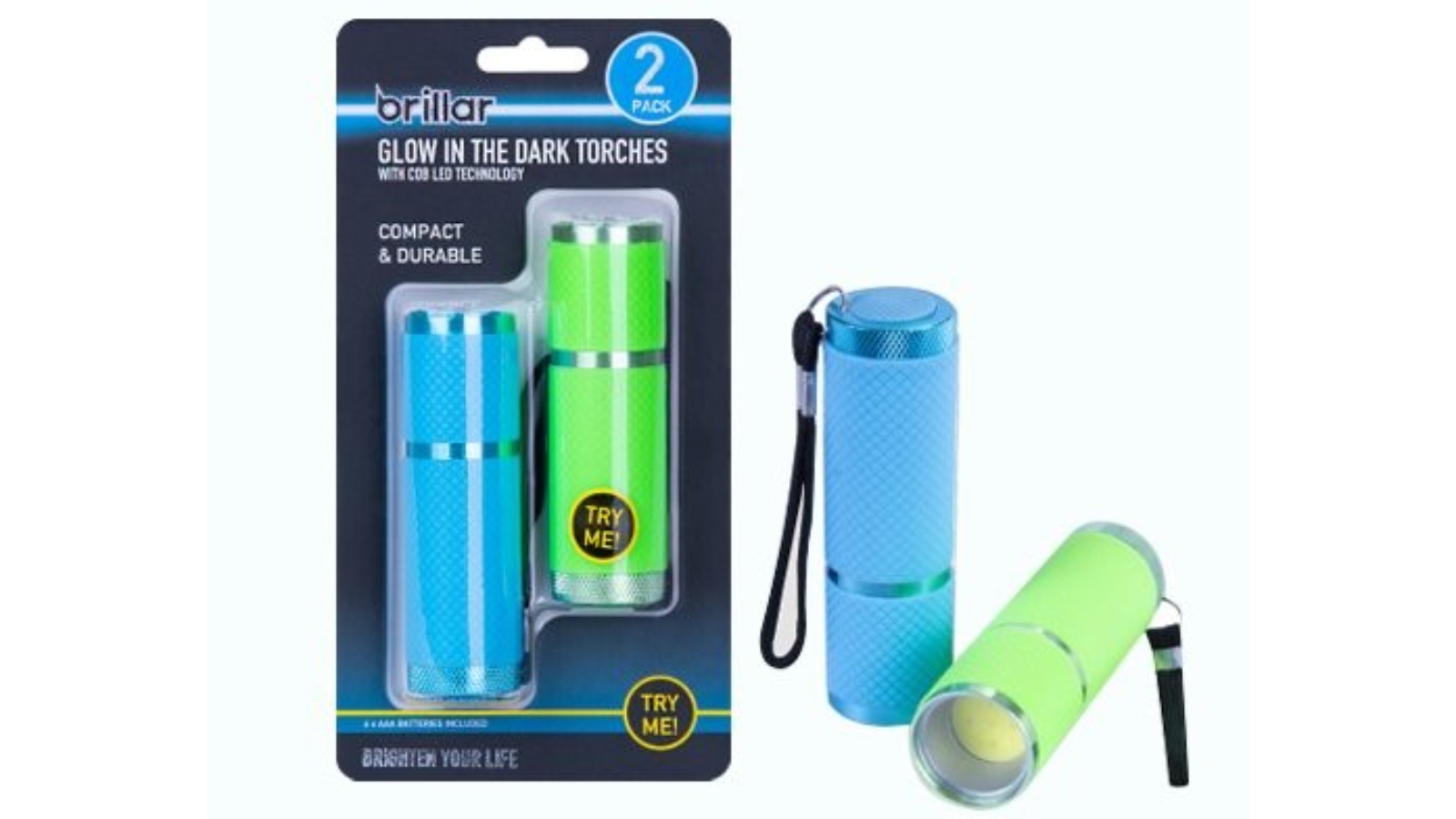 Brillar Glow in the Dark Torches Pack of 2 Harvey Norman