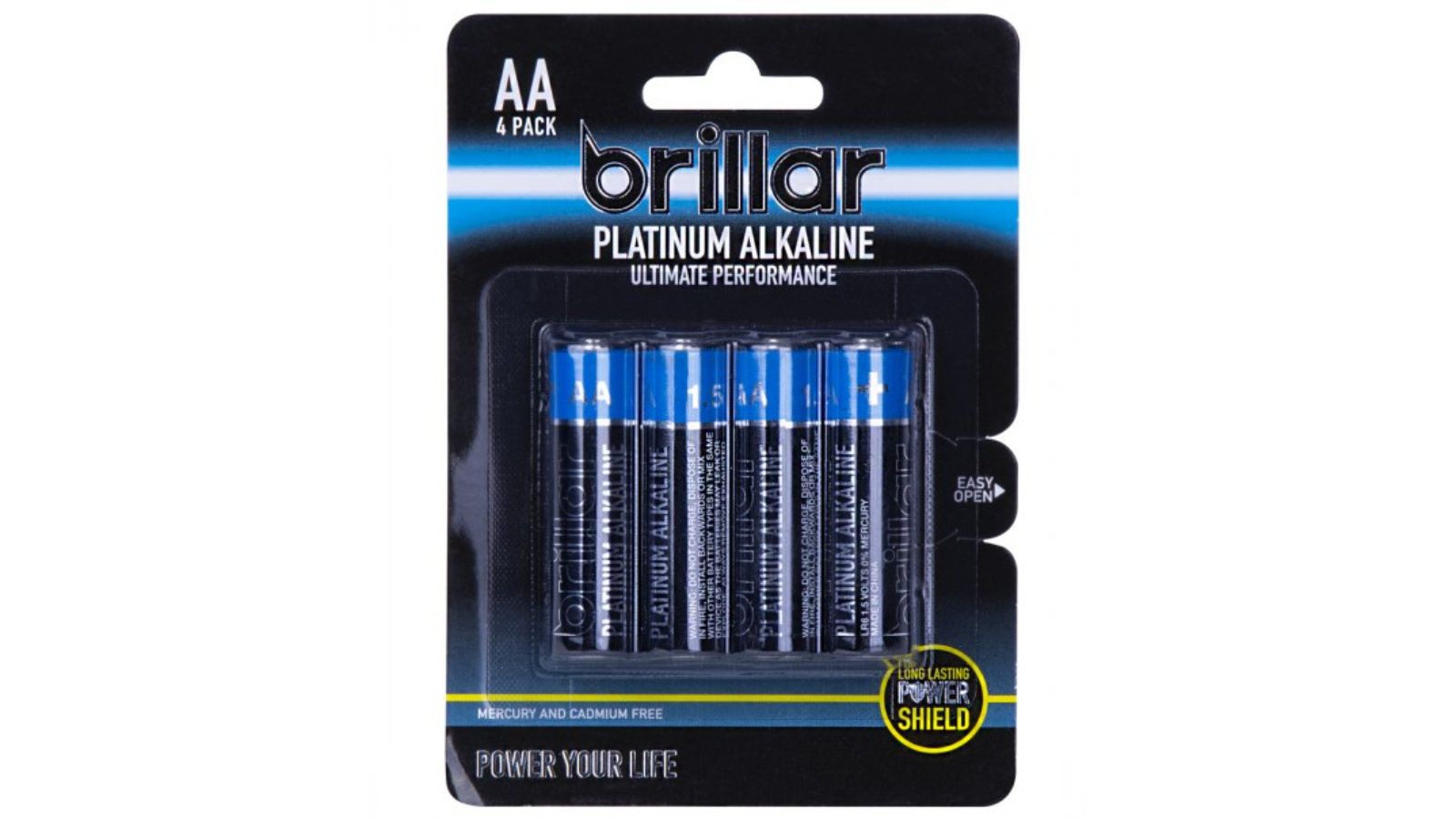 Brillar AA Platinum Alkaline Batteries - Pack of 4