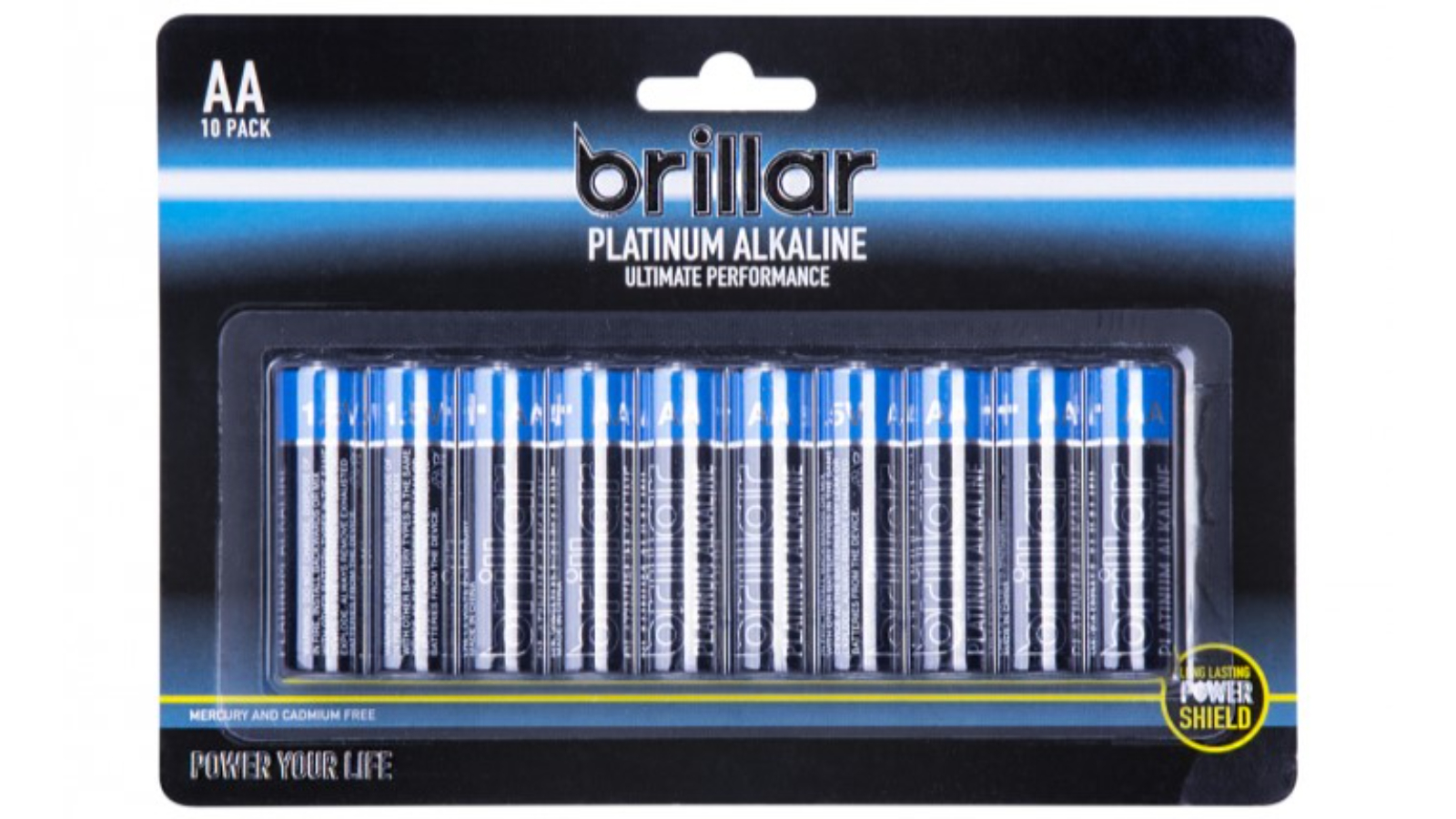 Brillar AA Platinum Alkaline Batteries - Pack of 10