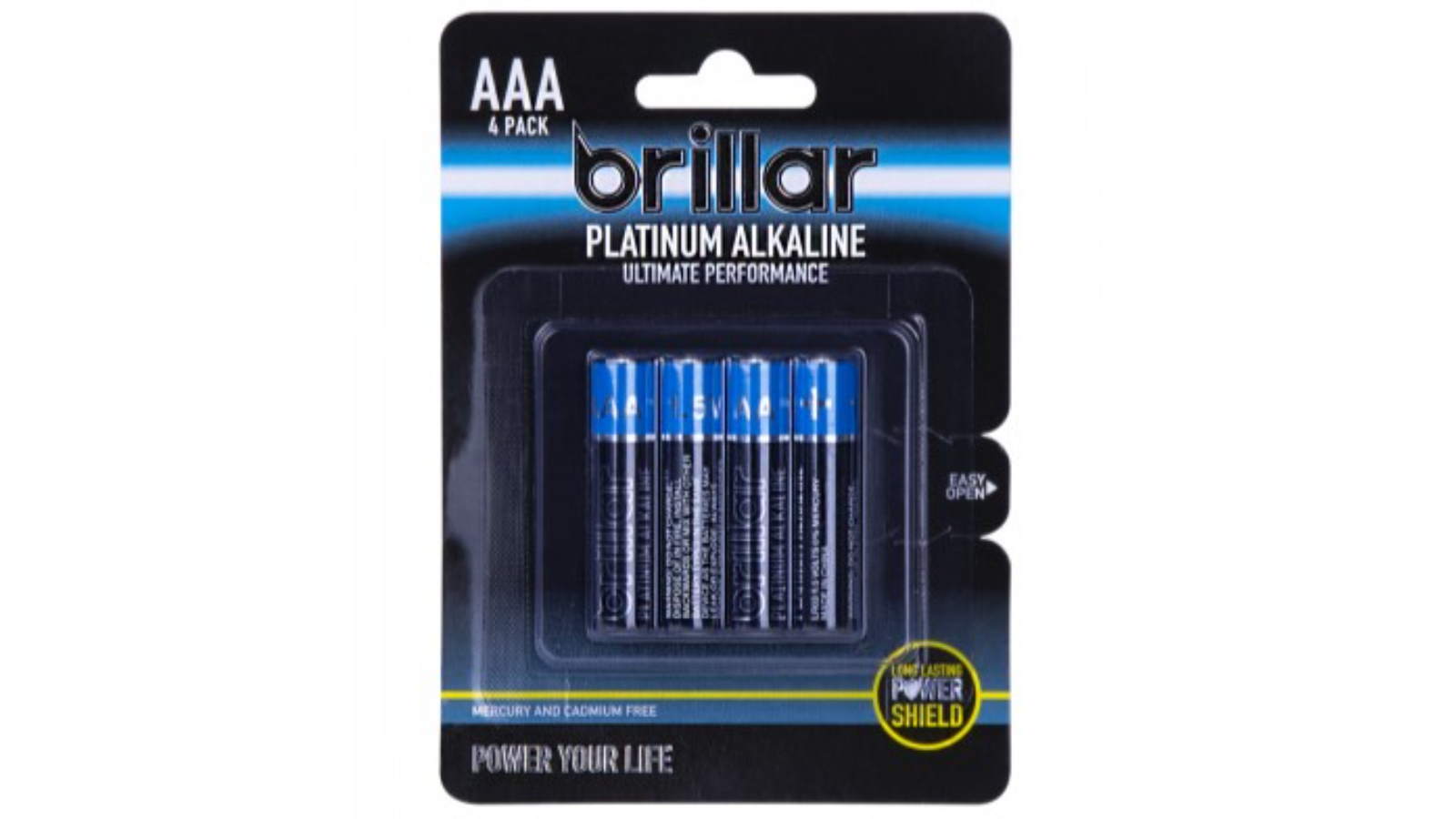 Brillar AAA Platinum Alkaline Batteries - Pack of 4