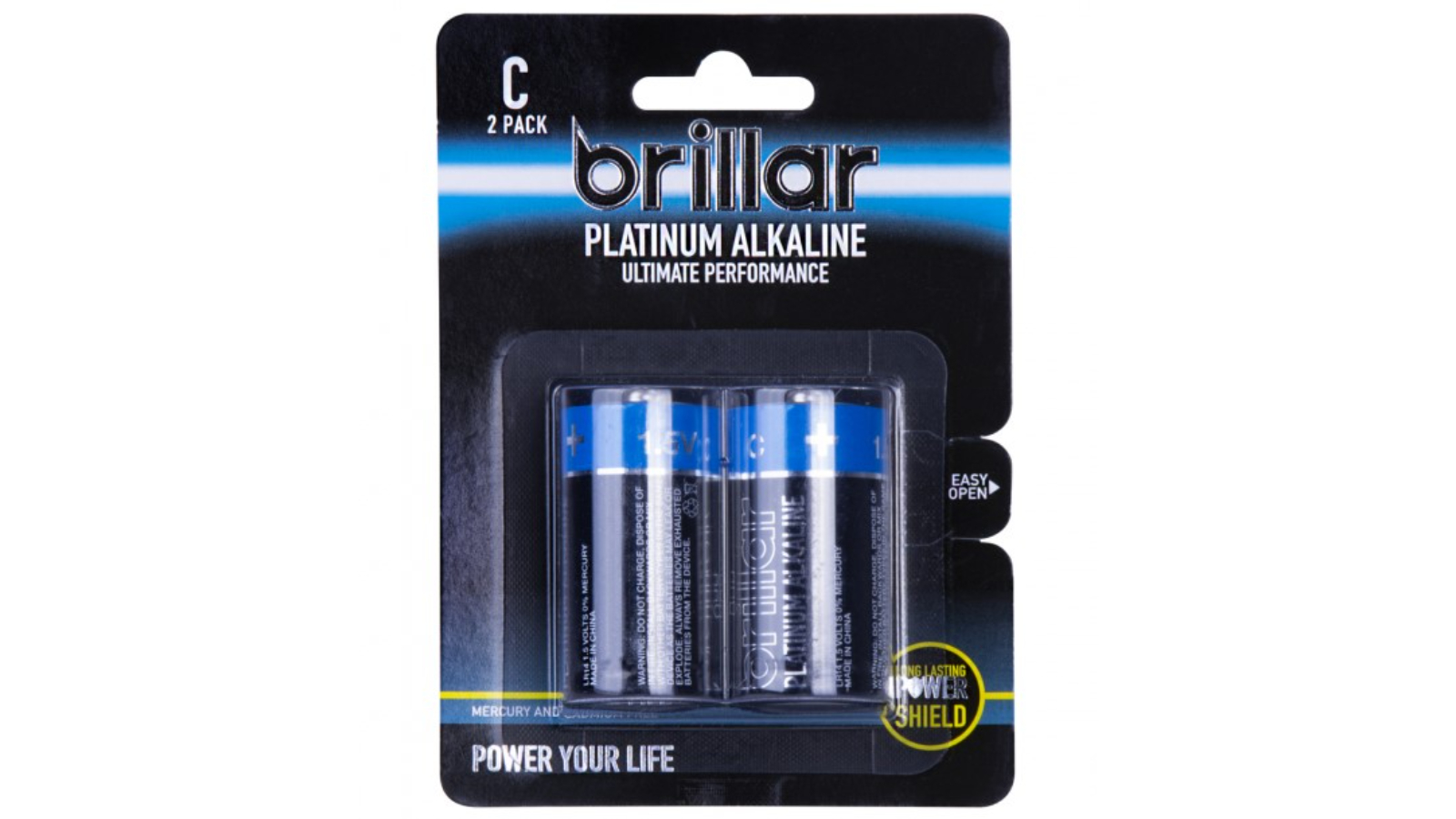 Brillar C Platinum Alkaline Batteries - Pack of 2
