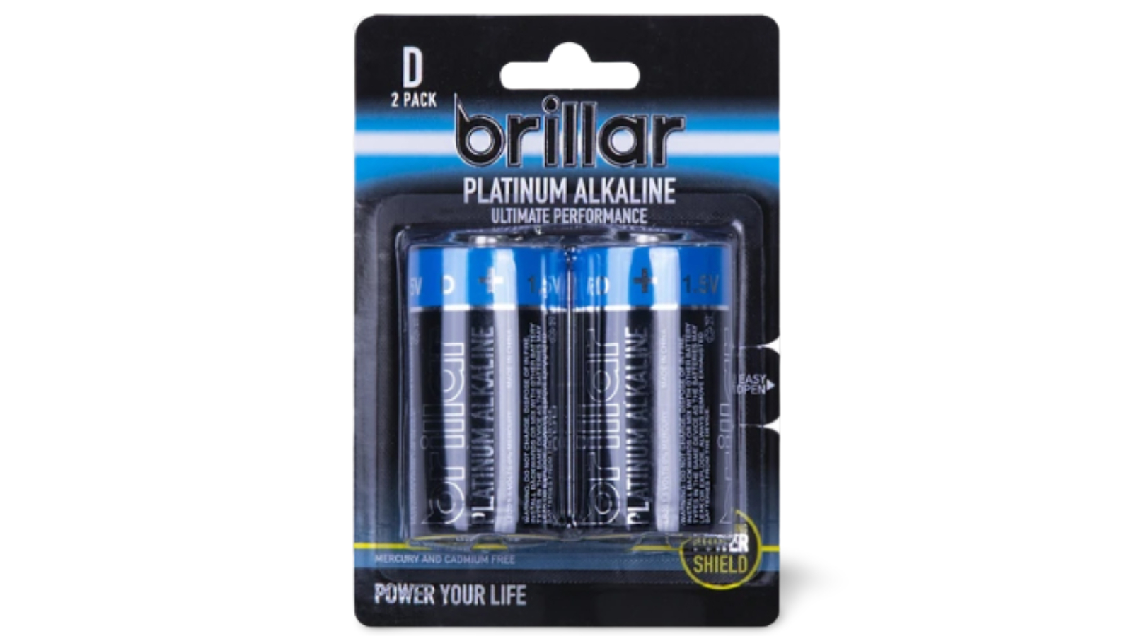 Brillar D Platinum Alkaline Batteries - Pack of 2
