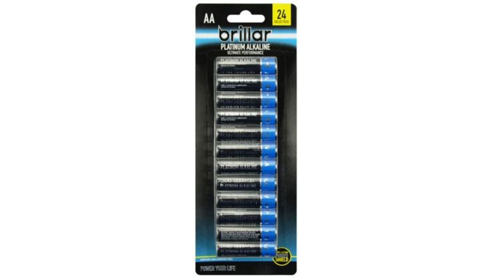 Brillar AA Platinum Alkaline Batteries - Pack of 24