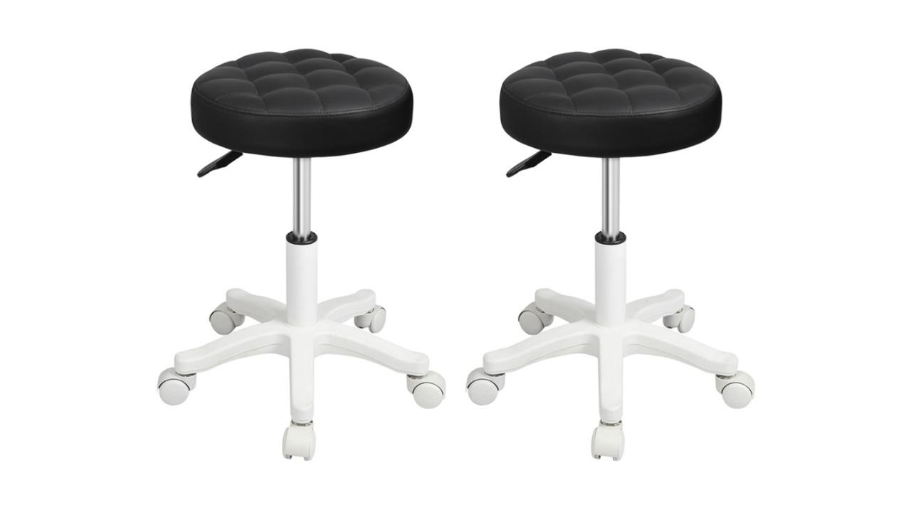 Levede 2 Piece PU Leather Salon Bar Stool in Black 