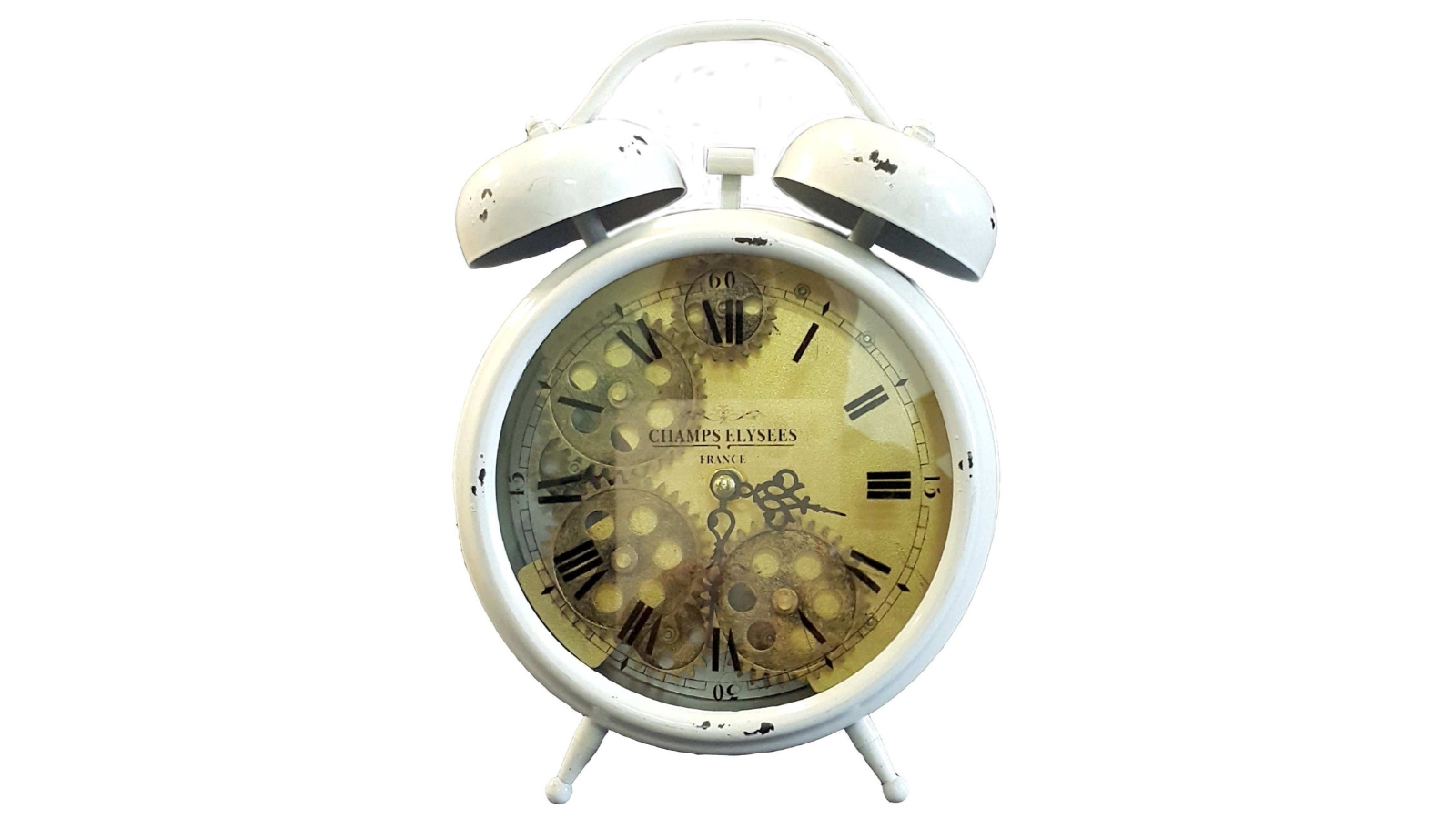 Italian Luxury Group Madame Blance Metal Alarm Clock White Harvey