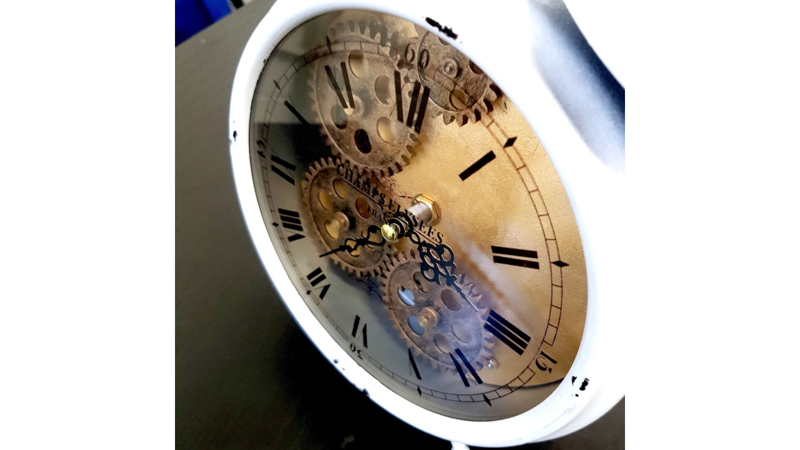 Italian Luxury Group Madame Blance Metal Alarm Clock White Harvey