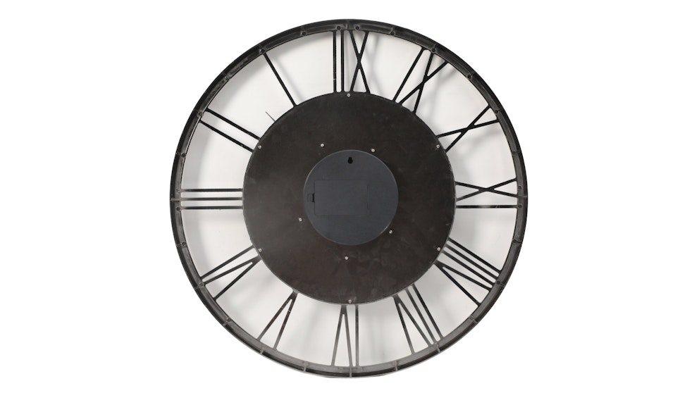 Italian Luxury Group Iron 2 Round Metal Wall Clock - Silver Wash ...