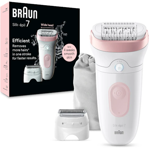 Braun Silk-epil 7 Wide Head Epilator - Flamingo Pink