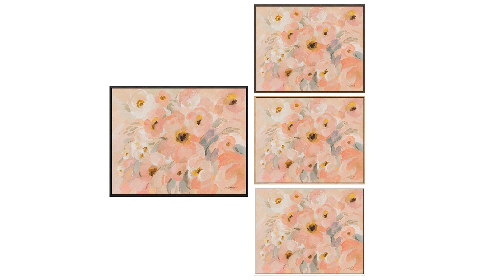 La Grolla Peach Pink Floral Gallery Wall Art