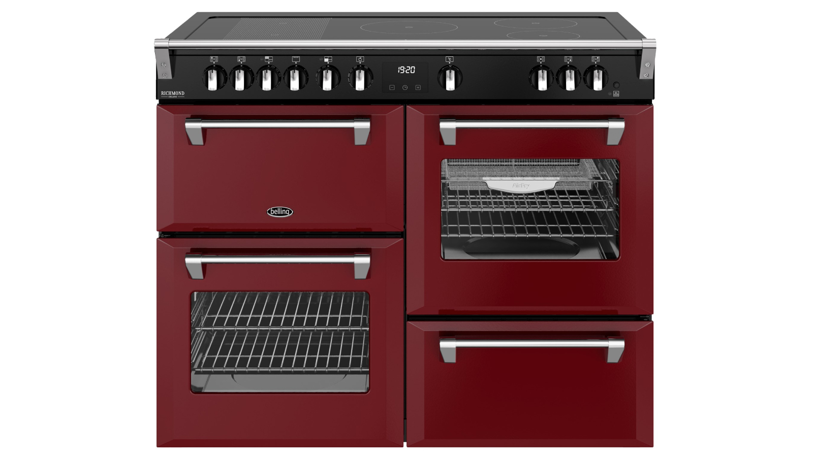 Belling 110cm Richmond Deluxe 5 Zone Induction Range Cooker - Garnet Red