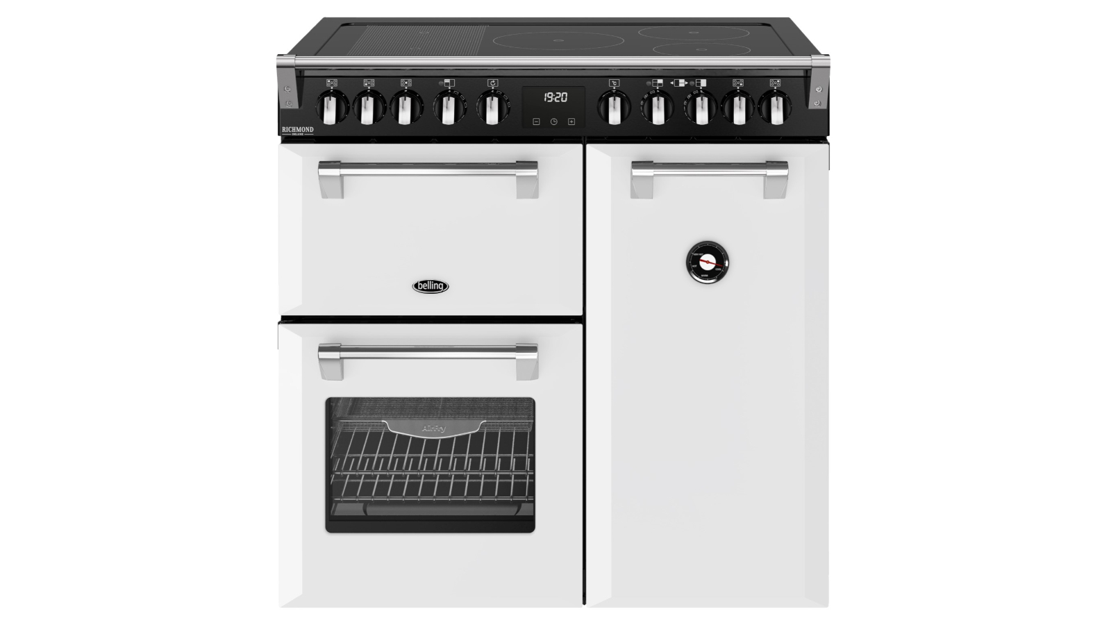 Belling 90cm Richmond Deluxe 5 Zone Induction Range Cooker - Ice White