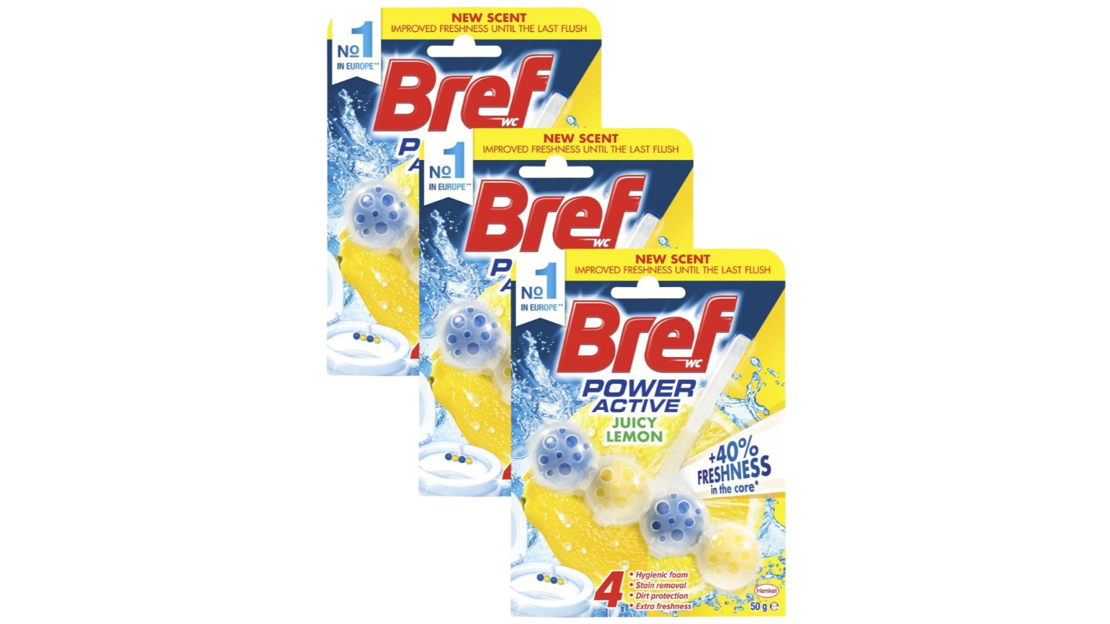 Bref 3 Piece 50g Toilet Cleaner - Juicy Lemon