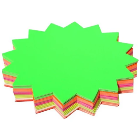 Brenex Pack of 60 Starburst Fluro Single Sided Art Supplies - 15cm