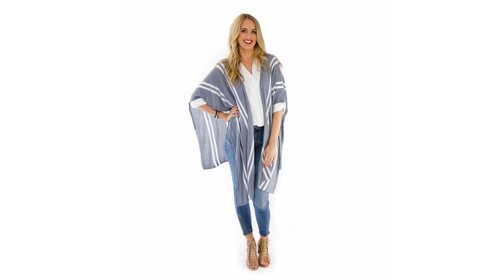 Babyhood Mums All In One Wrap - Grey/White Stripe