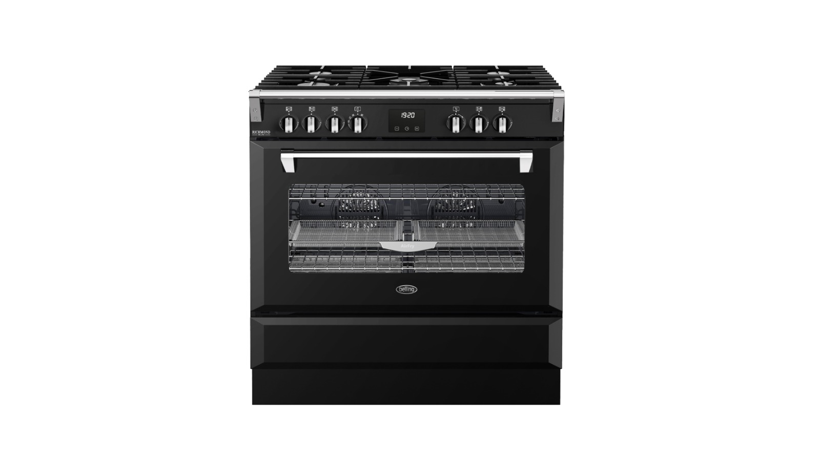 Belling 90cm 5 Zone Richmond Deluxe Dual Fuel Range Cooker - Black