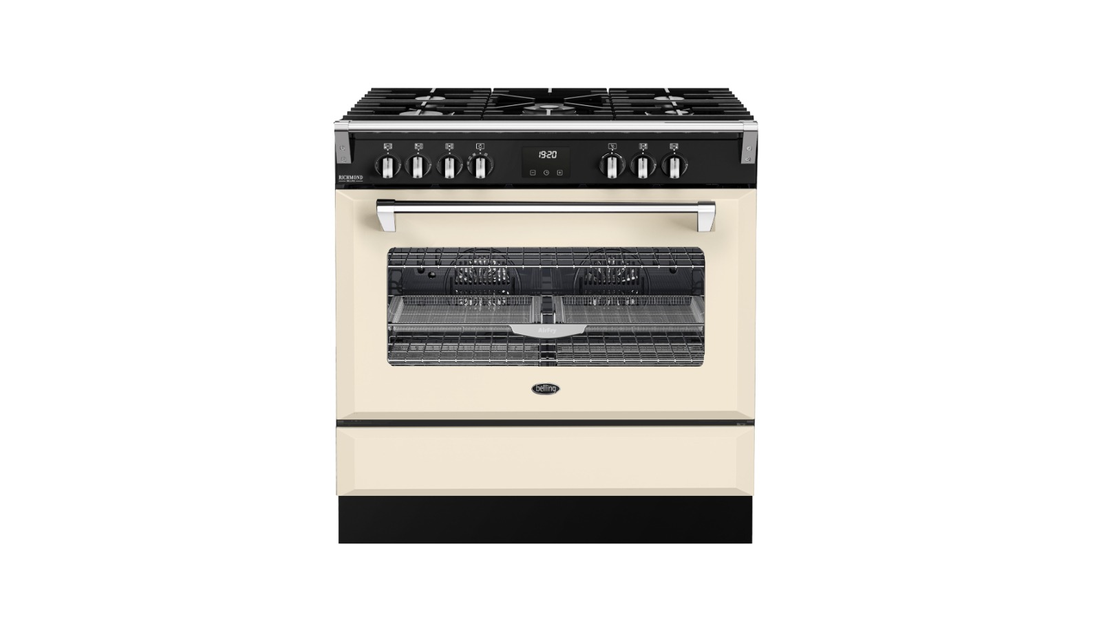 Belling 90cm 5 Zone Richmond Deluxe Pyrolytic Dual Fuel Range Cooker - Cream
