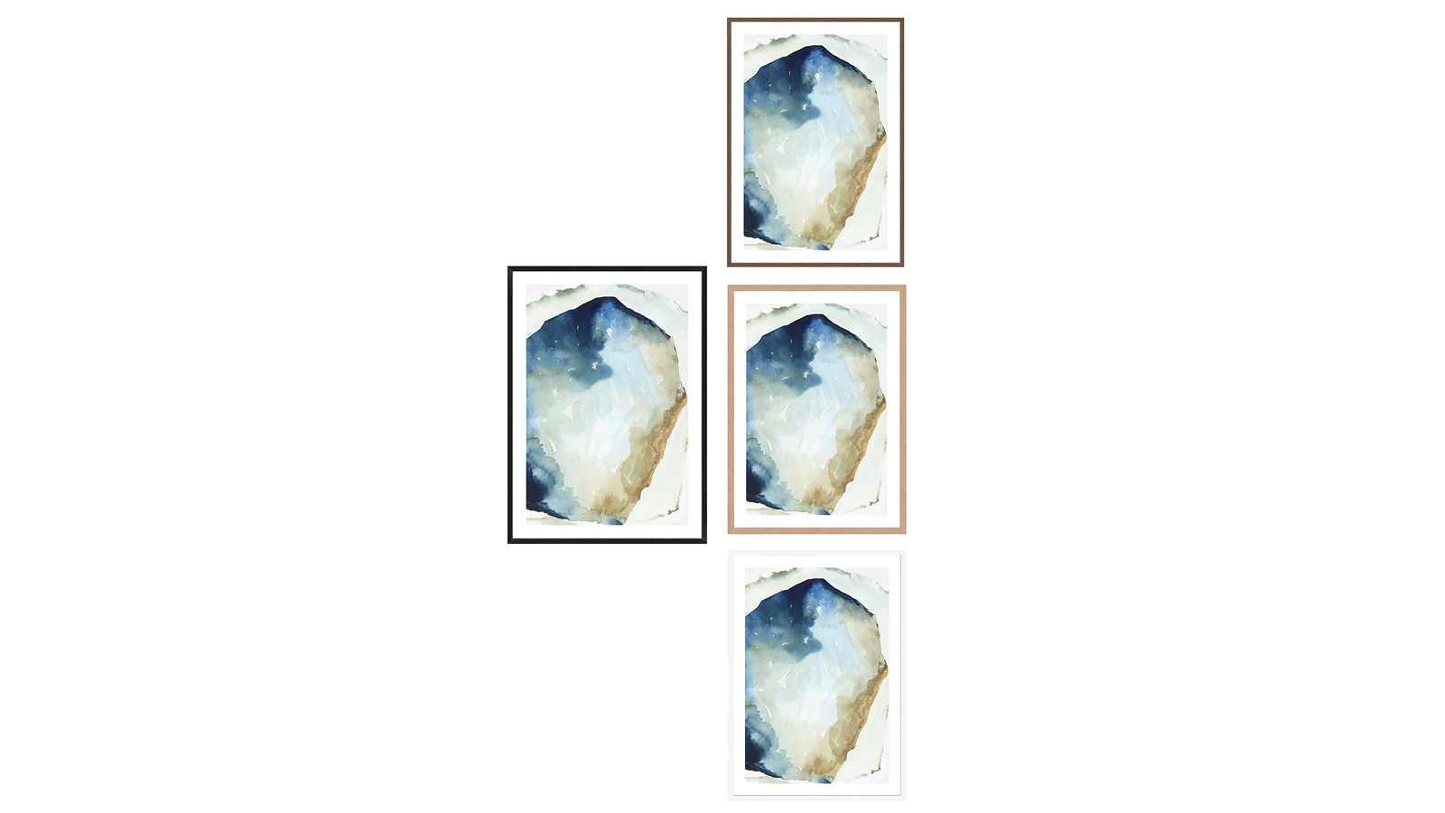 La Grolla Shapes of Blue Watercolor II Frame Wall Art