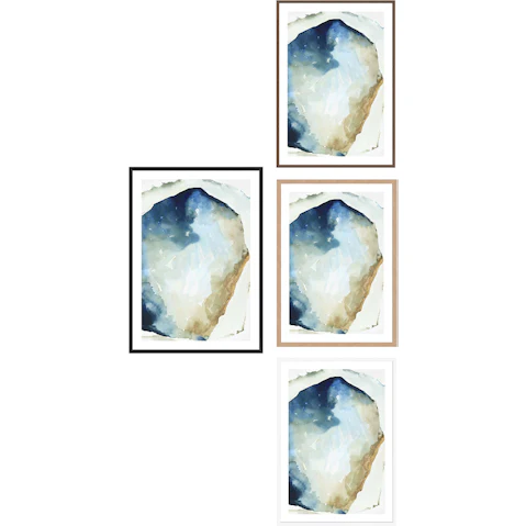 La Grolla Shapes of Blue Watercolor II Frame Wall Art
