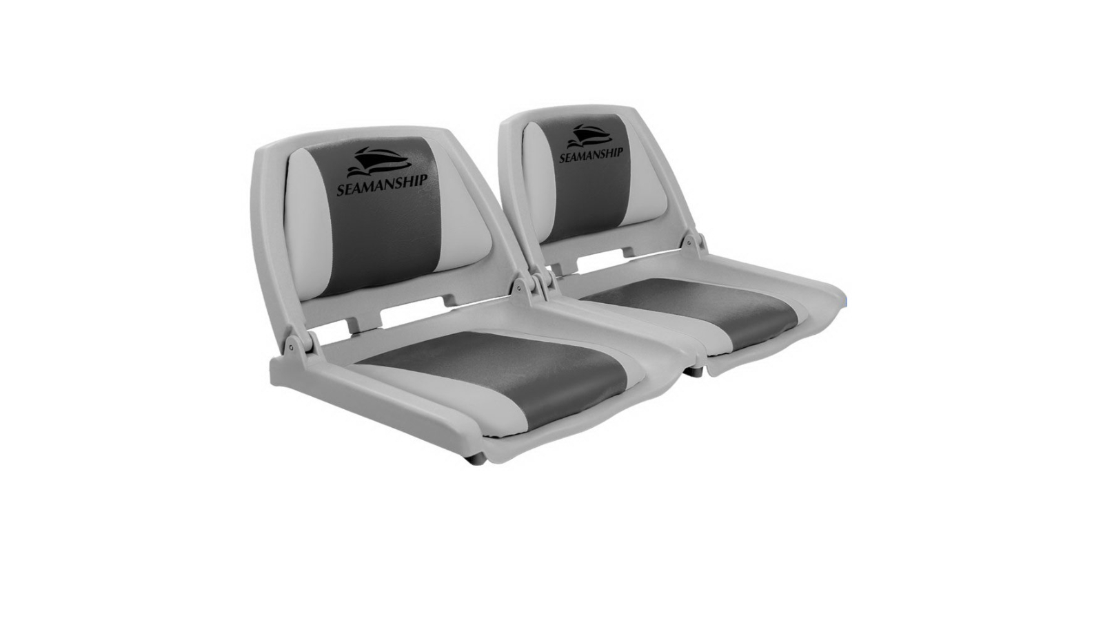 Seamanship Set of 2 Folding Swivel Boat Seat - Grey/Charcoal