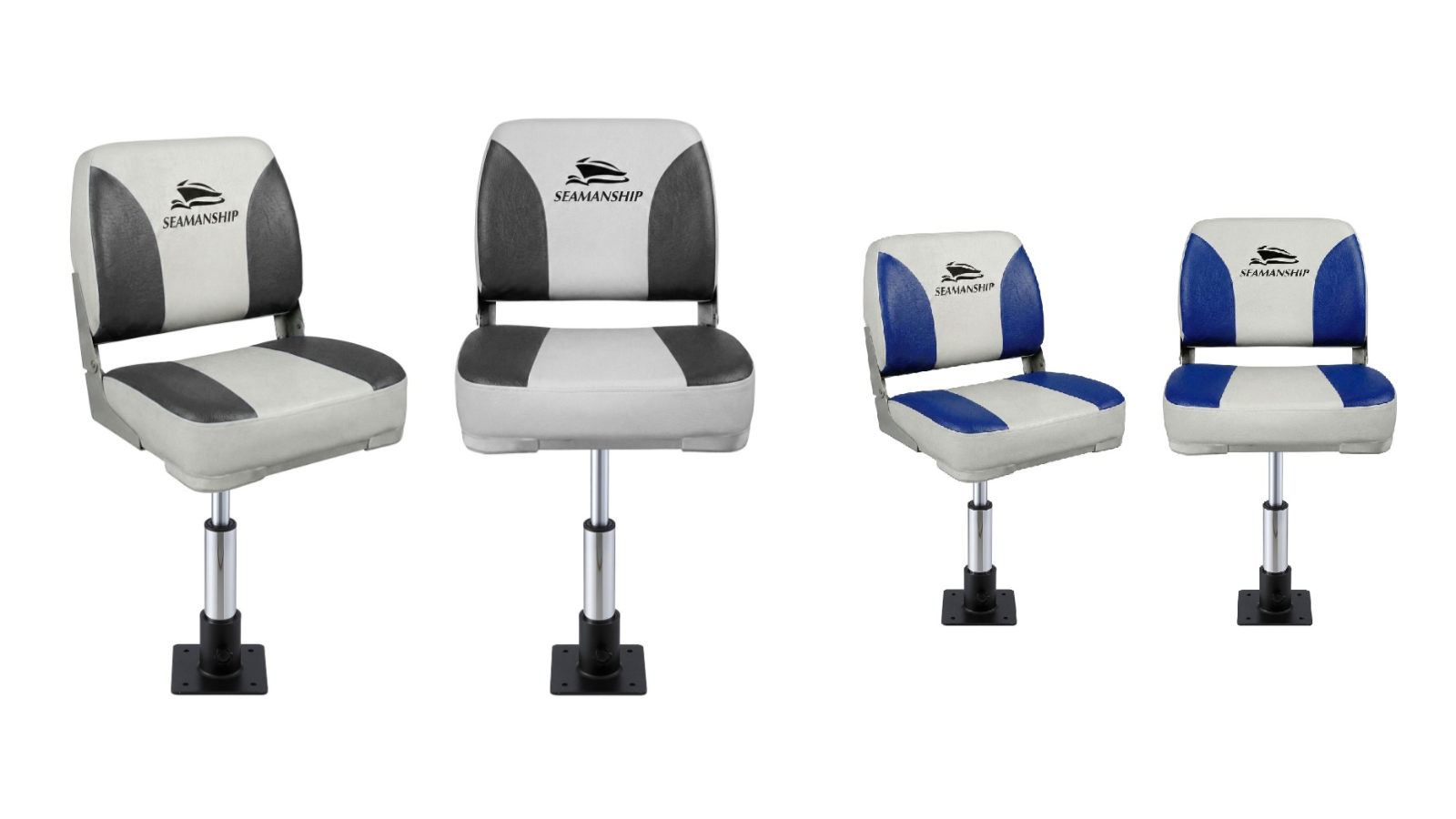 Seamanship 34-46cm Folding Boat Seats with Pedestal