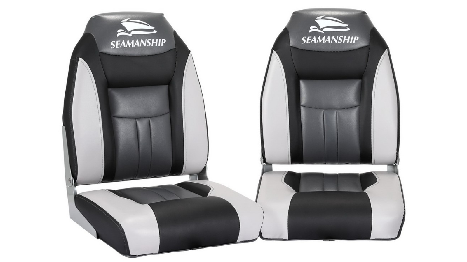 Seamanship 2x Swivel Boat Seats - Black/Grey