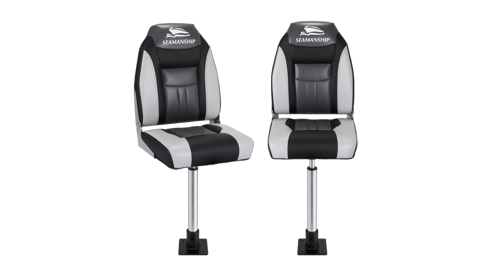 Seamanship Black Folding Boat Seats with Pedestal
