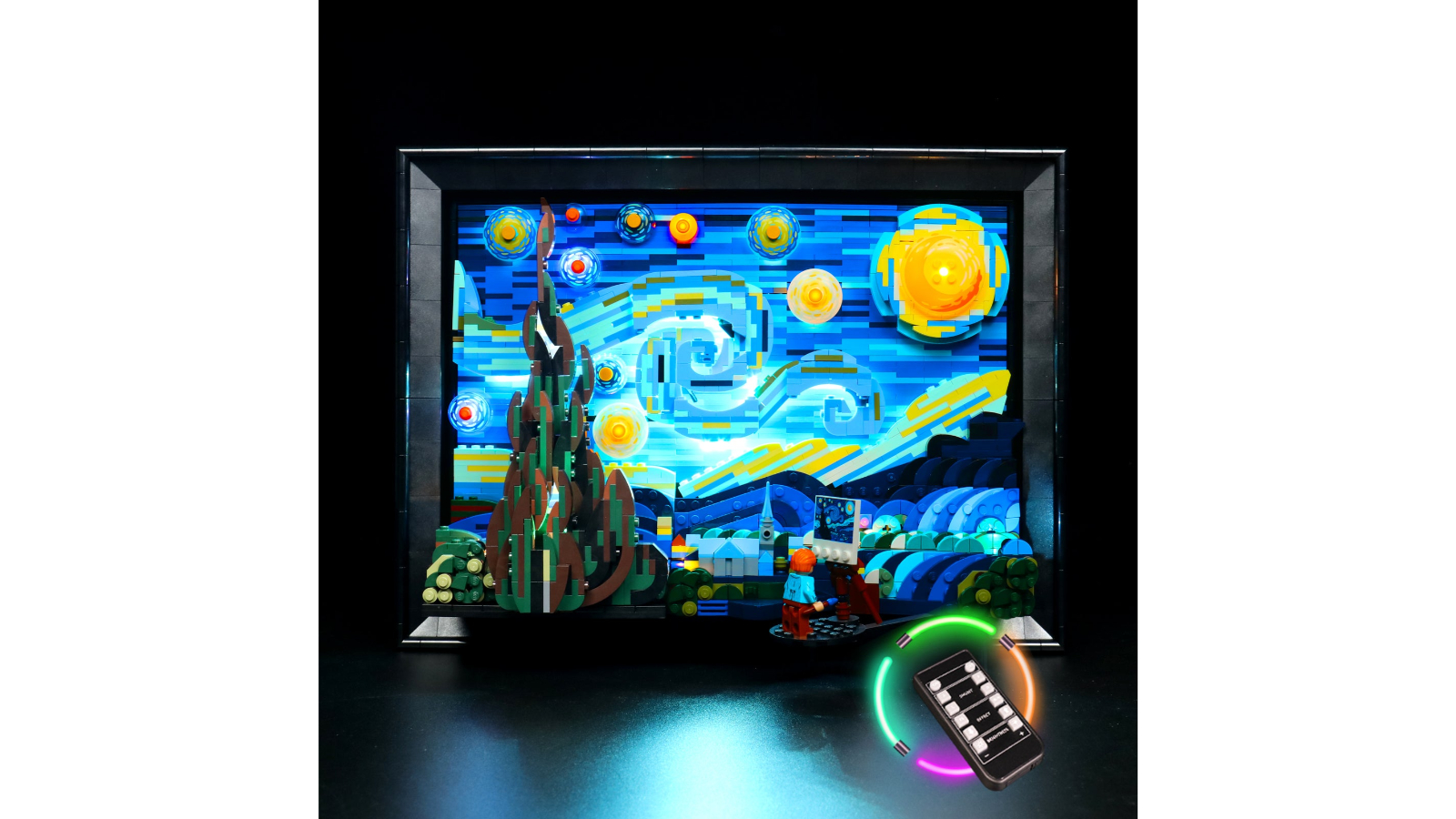 Brick Shine GC Light Kit for Lego Vincent Van Gogh - The Starry Night 21333 Remote Version