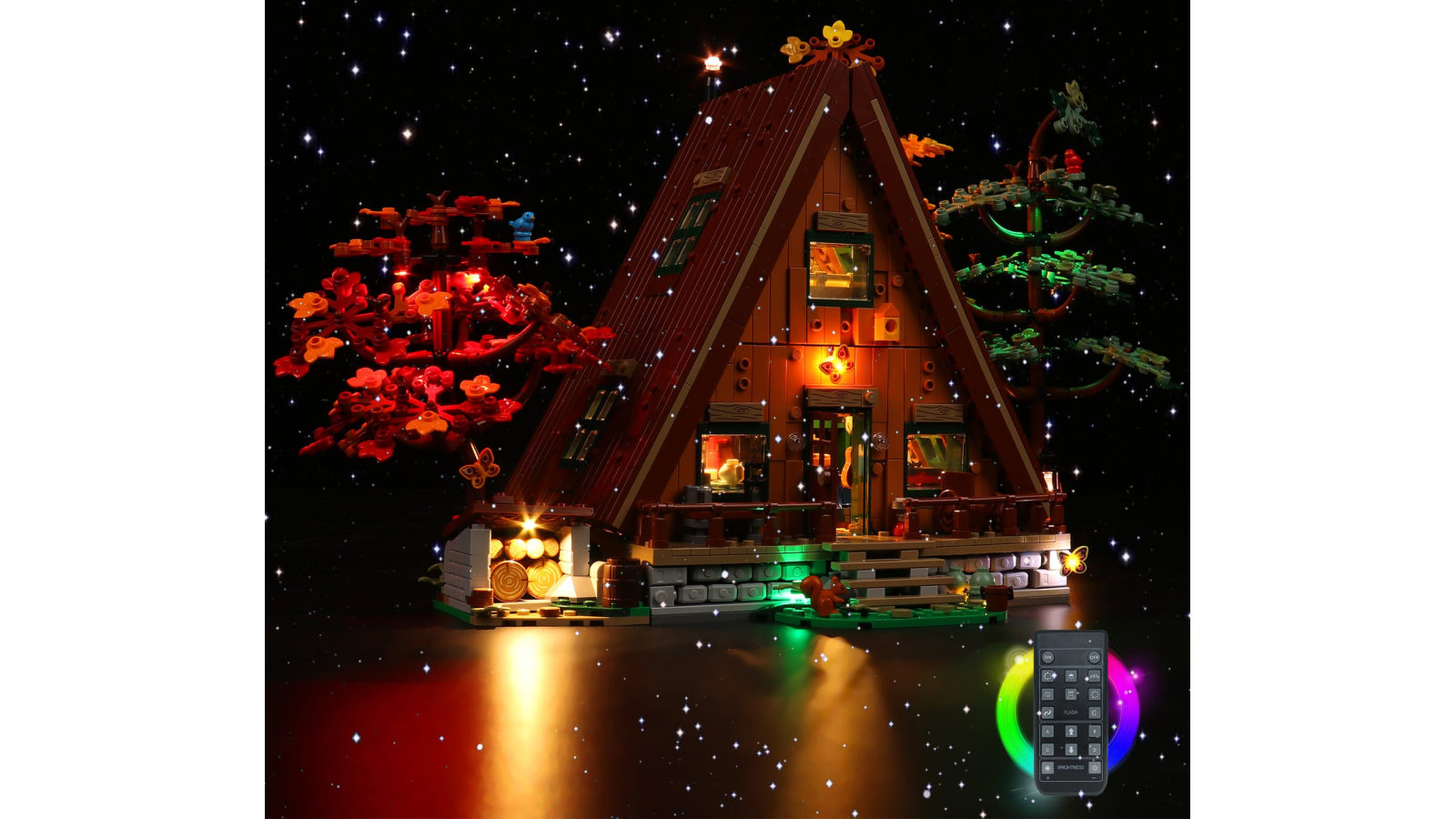 Brick Shine GC Light Kit for LEGO A-Frame Cabin - Remote Version