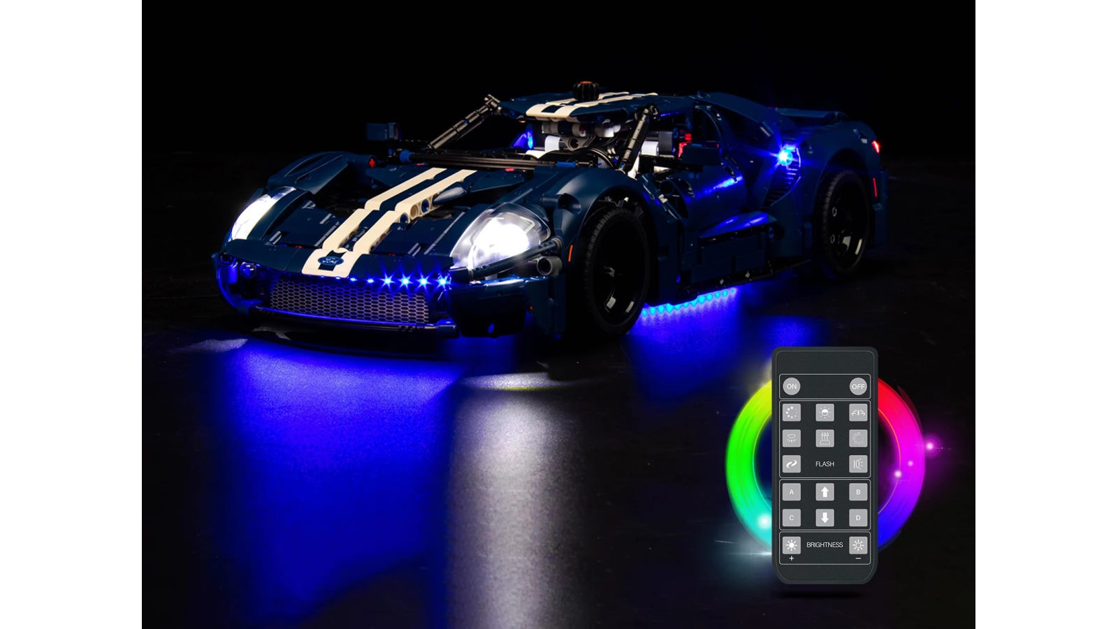Brick Shine GC Light Kit for LEGO 2022 Ford GT - Remoted Version