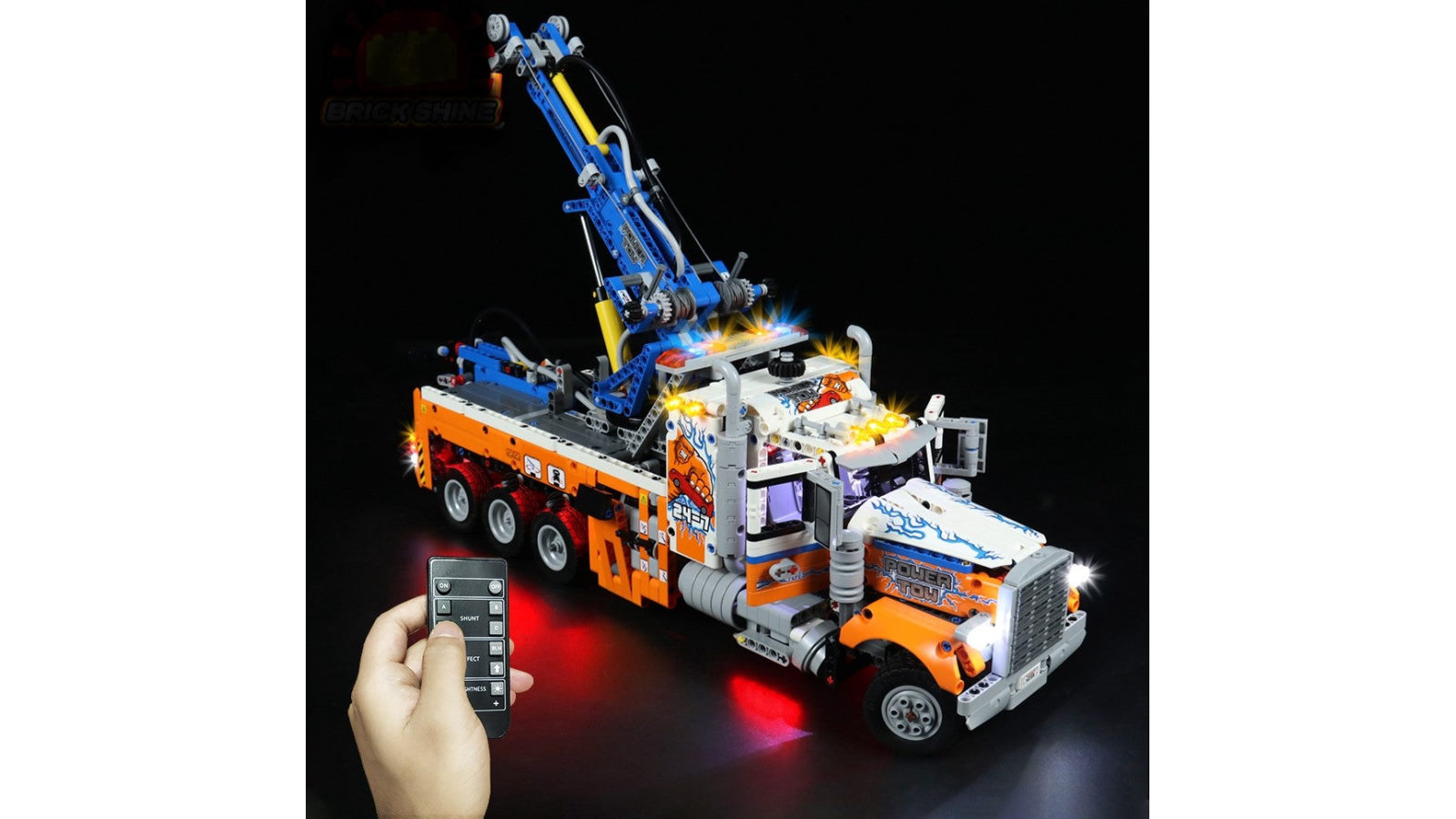 Brick Shine Light Kit for LEGO Heavy-duty Tow Truck - Remote Version