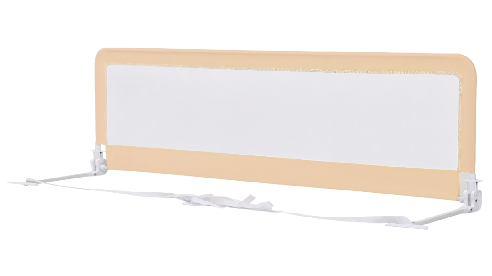 Costway Extra Long Swing Down Crib Guardrail with Safety Strap - Beige