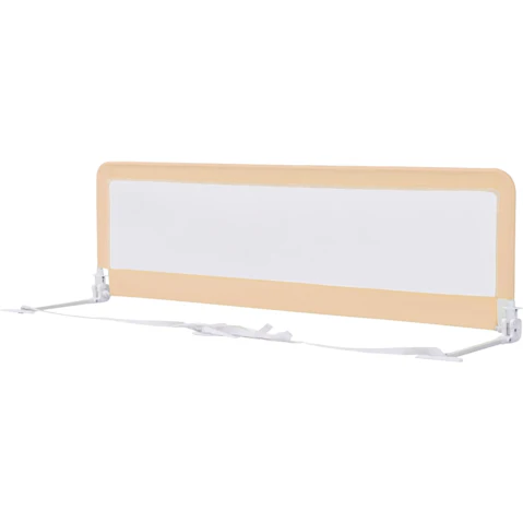 Costway Extra Long Swing Down Crib Guardrail with Safety Strap - Beige