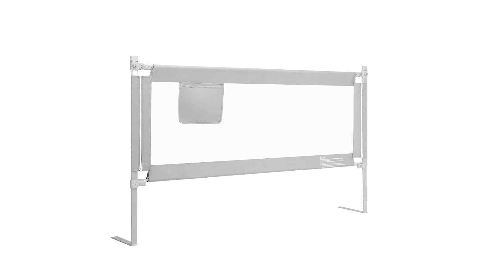 Costway Folding Bed Rail Guard with Lock and Adjustable Height - Grey