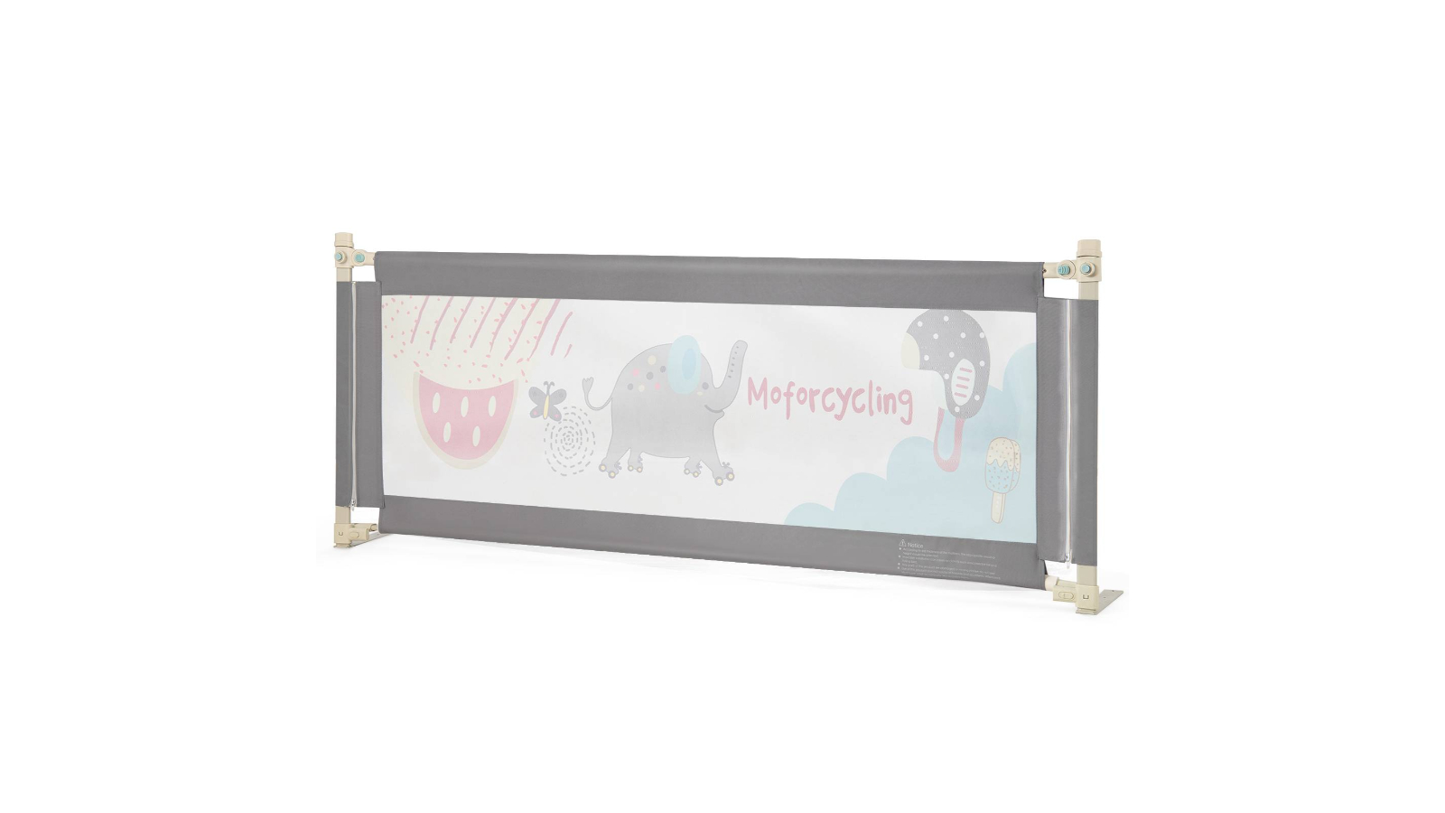 Costway 175cm Height-Adjustable Baby Bed Rail with Zipper Guard