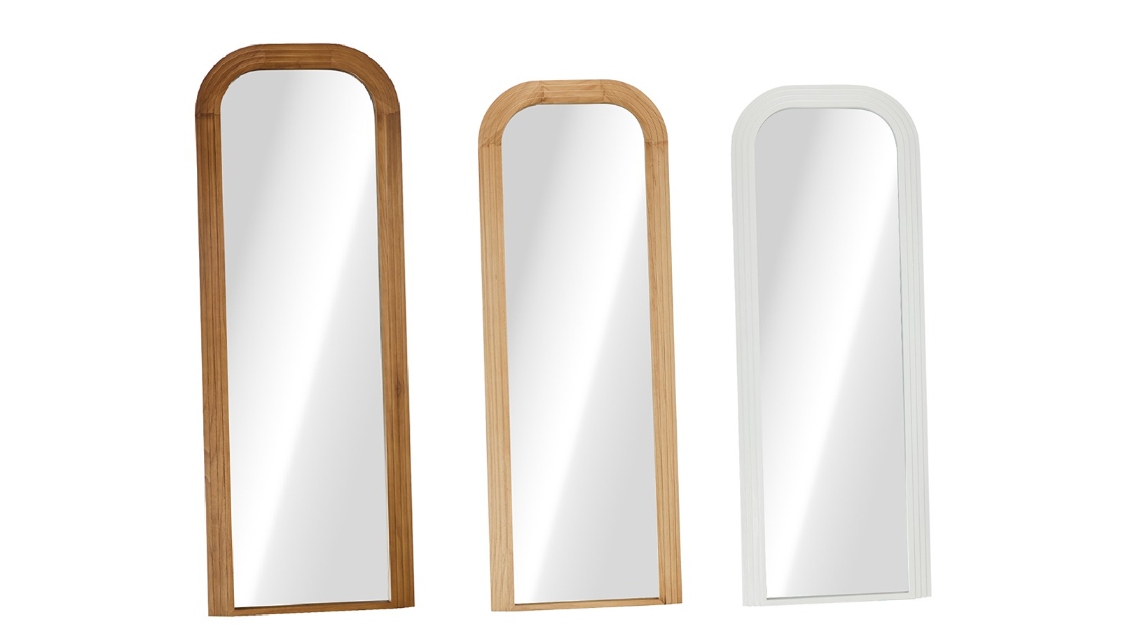 Oikiture 165 x 60cm Top Rounded Full Length Arch Mirror