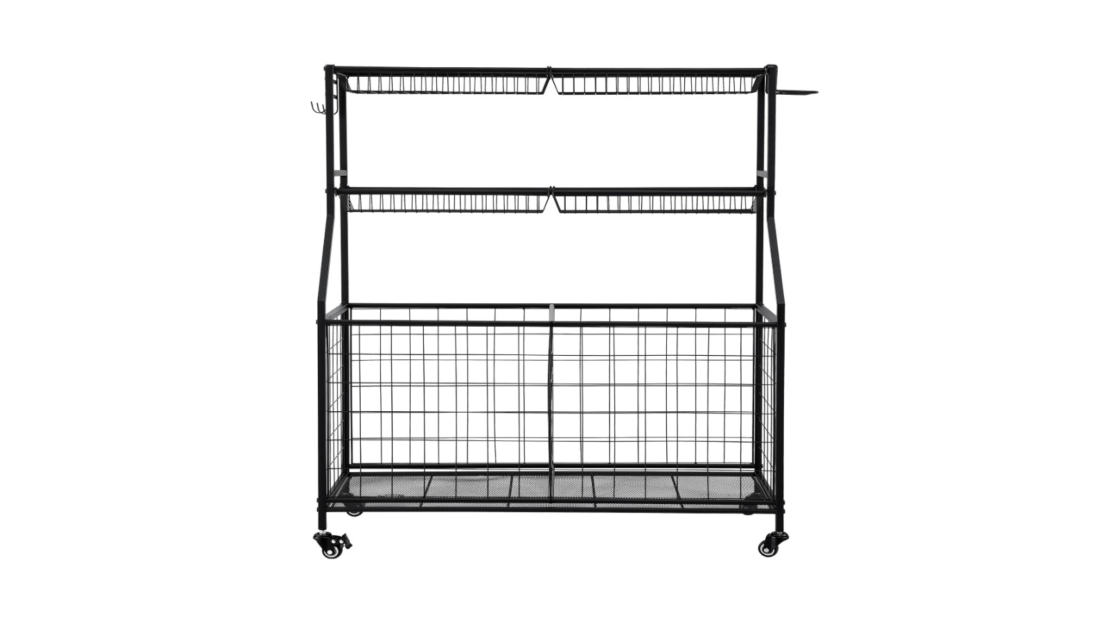 Everfit Sports Equipment  Storage with Wheel- Black