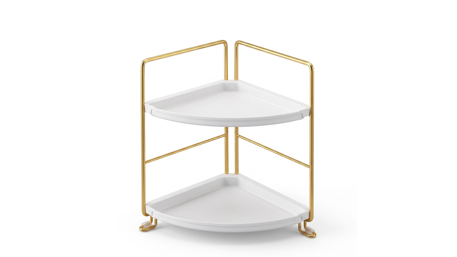 Artiss Bathroom Corner Shelf Organiser - White/Gold