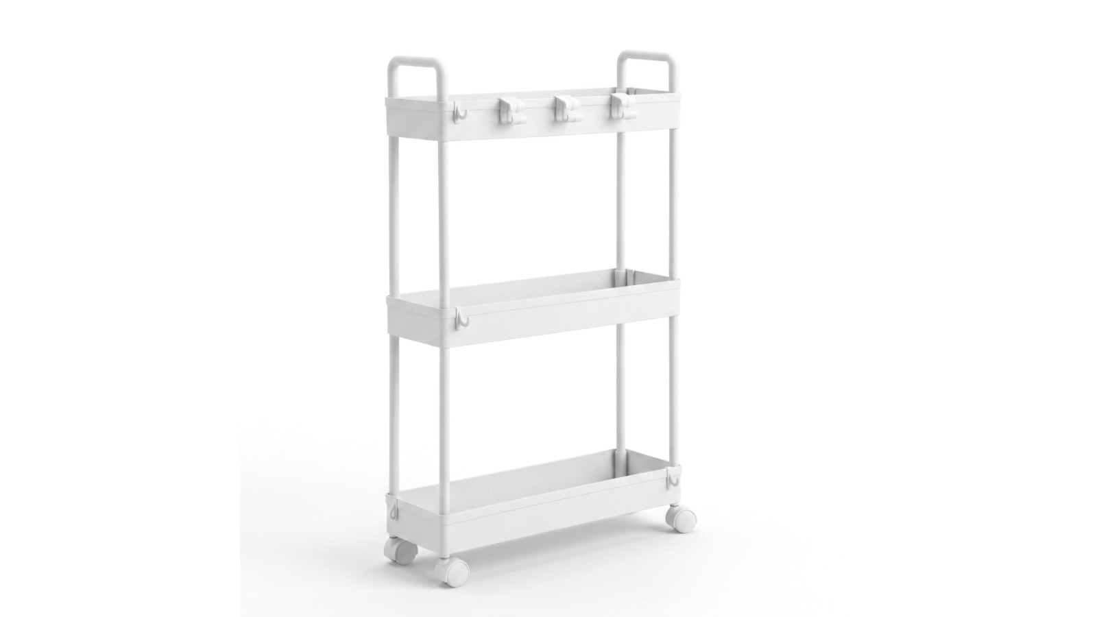 Artiss 3-Tier Slim Storage Trolley Organiser Rack - White