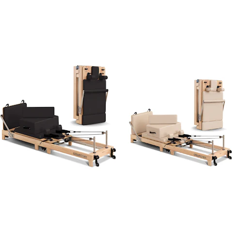 PowerTrain Fitness Reformer Selina Wooden Folding Jumpboard and Sitting Box Pilates