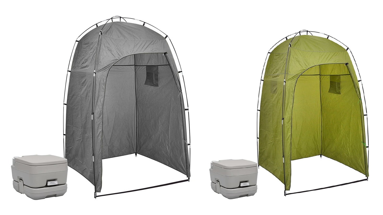 vidaXL 10 + 10 Litre Portable Camping Toilet with Tent