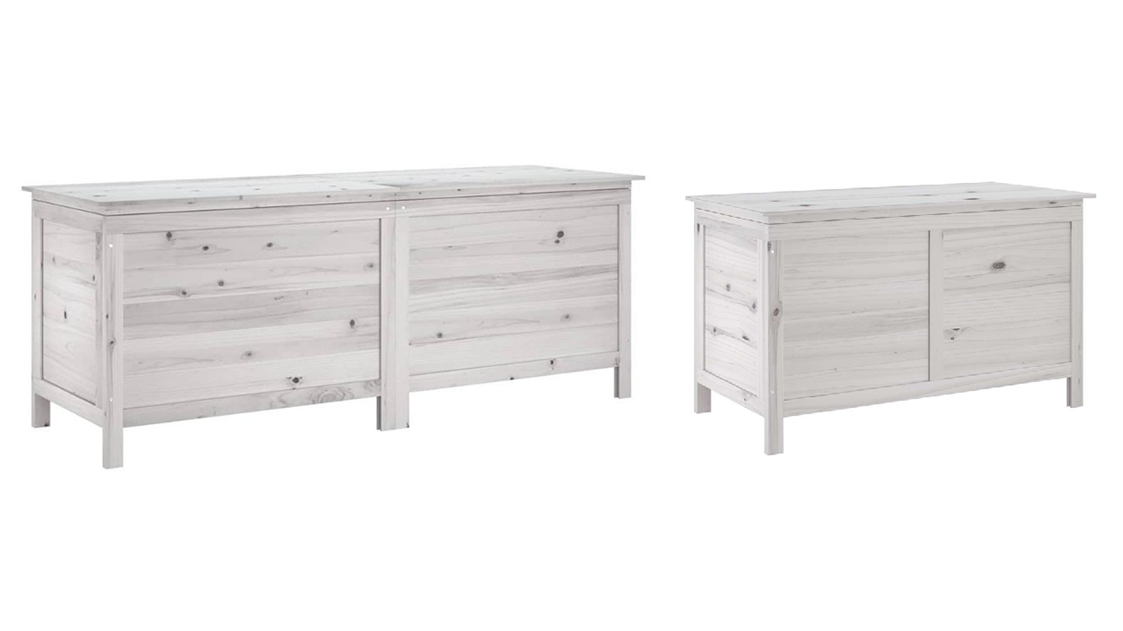 vidaXL White Solid Fir Wood Garden Storage Box
