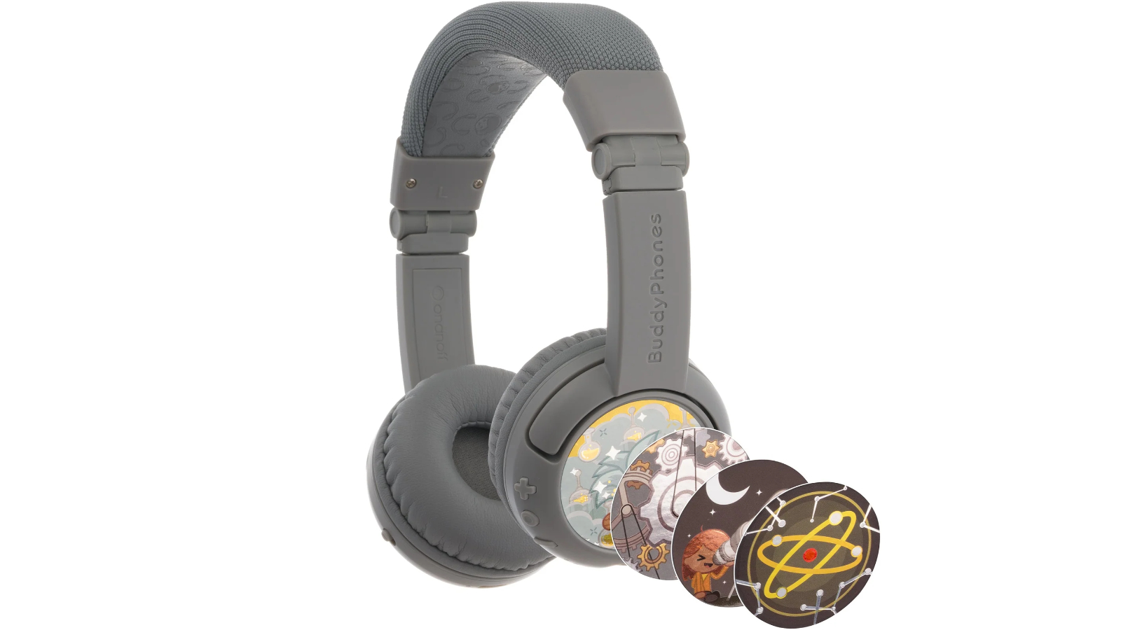 BuddyPhones Play Plus Wireless Headphones - Grey Matt