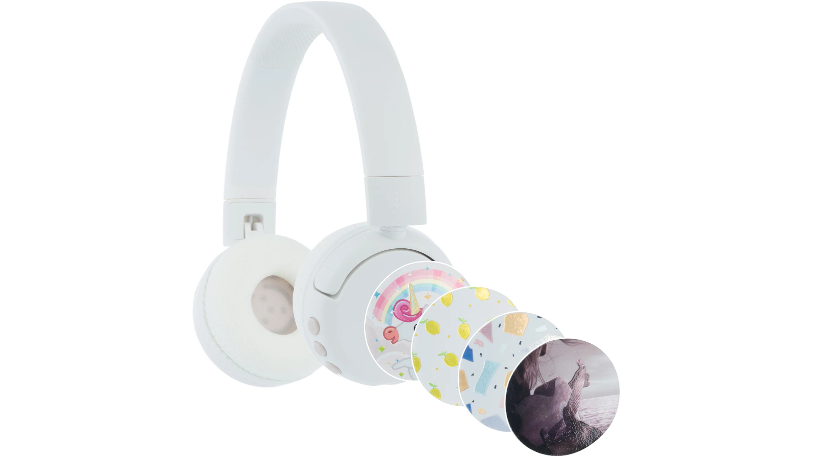 BuddyPhones Pop Fun Wireless Headphone - Snow White