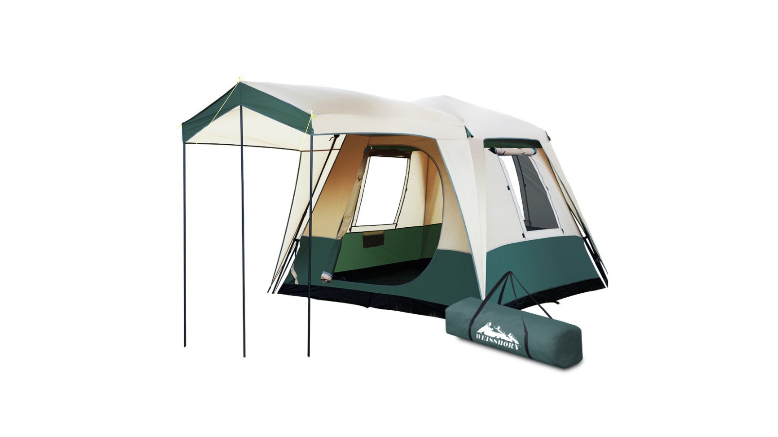 Weisshorn Instant Up Camping Tent 4 Person - Green