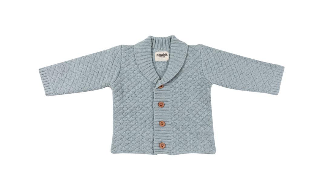 Ponchik Jade Bubble Knit Collar Cardigan - 3-6 months