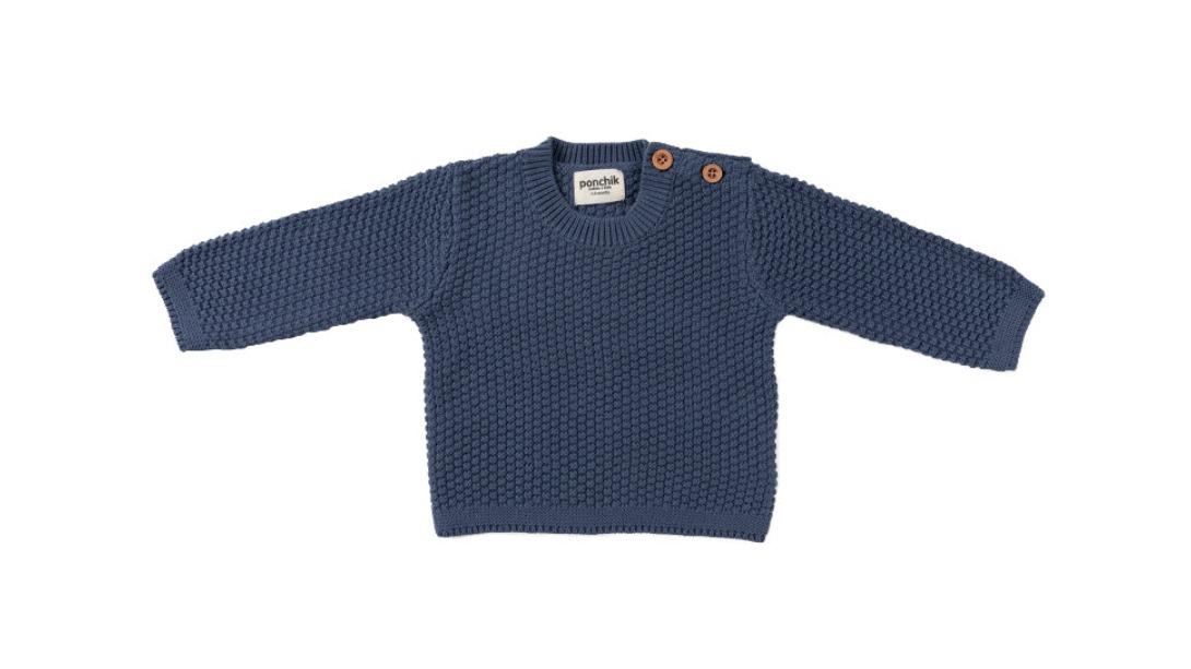 Ponchik Slate Bubble Knit Jumper - 3-6 months