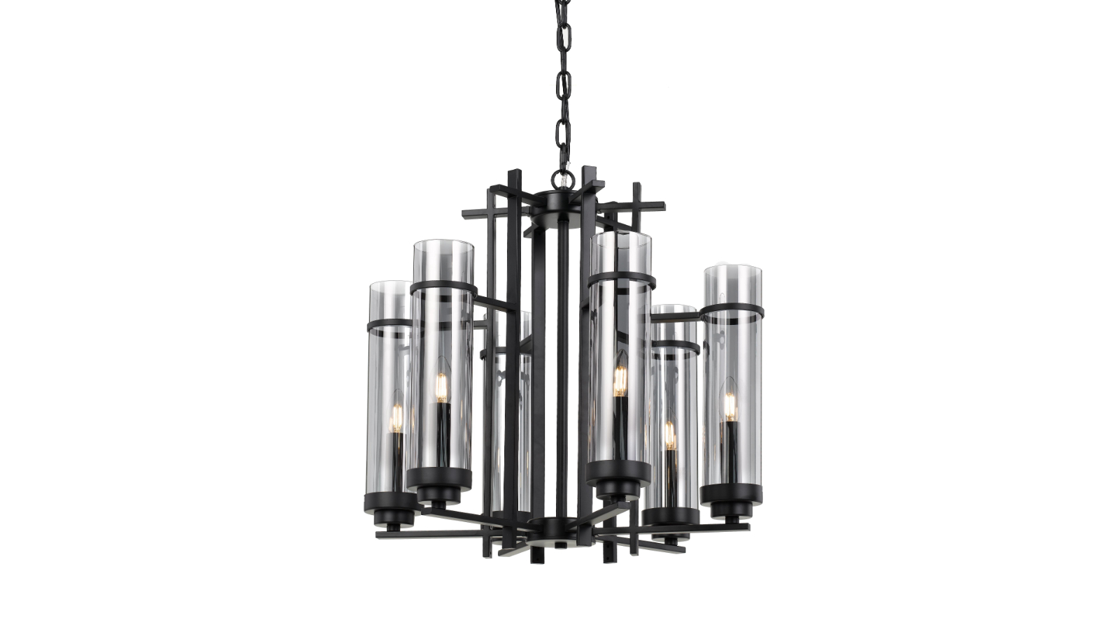 Pretty & Practical Bern Black/Smoke Antique 6-Light Pendant