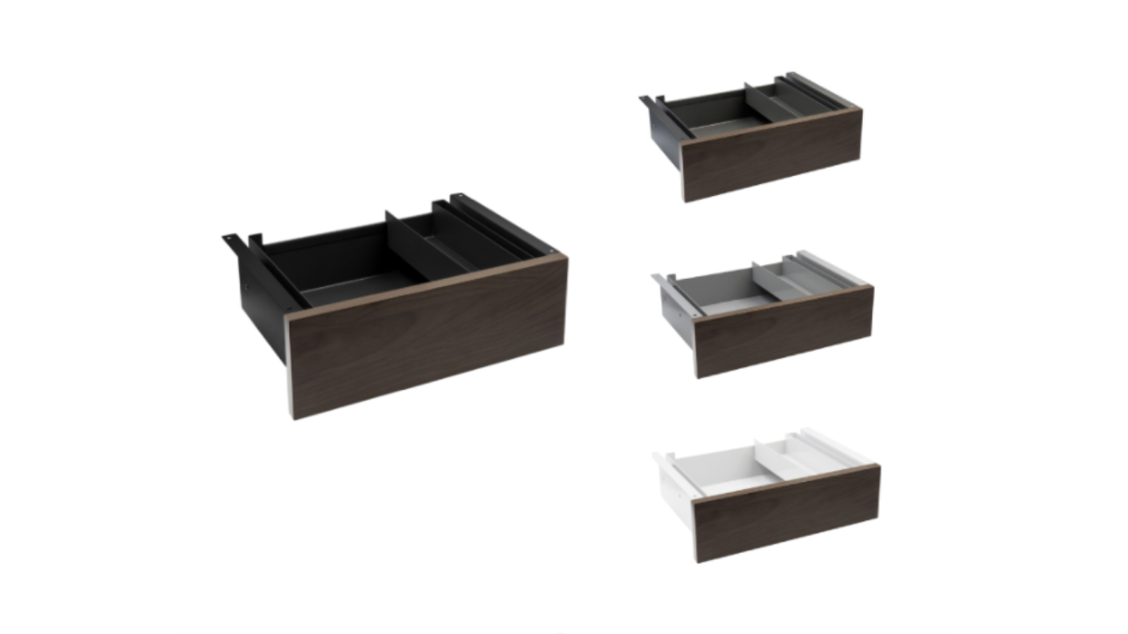 Desky Burnished Wood Melamine Minimal Under Desk Drawer