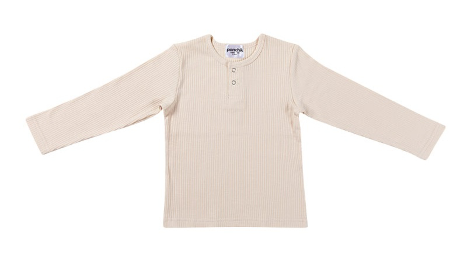 Ponchik Buttermilk Cotton Rib Henley T-Shirt - 0-3 months