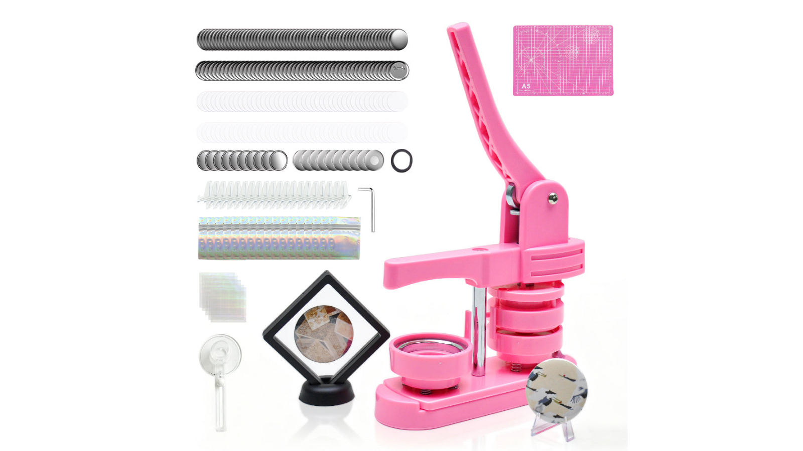 YS 5.8cm Button Maker Badge Machine with Complete Accessorry